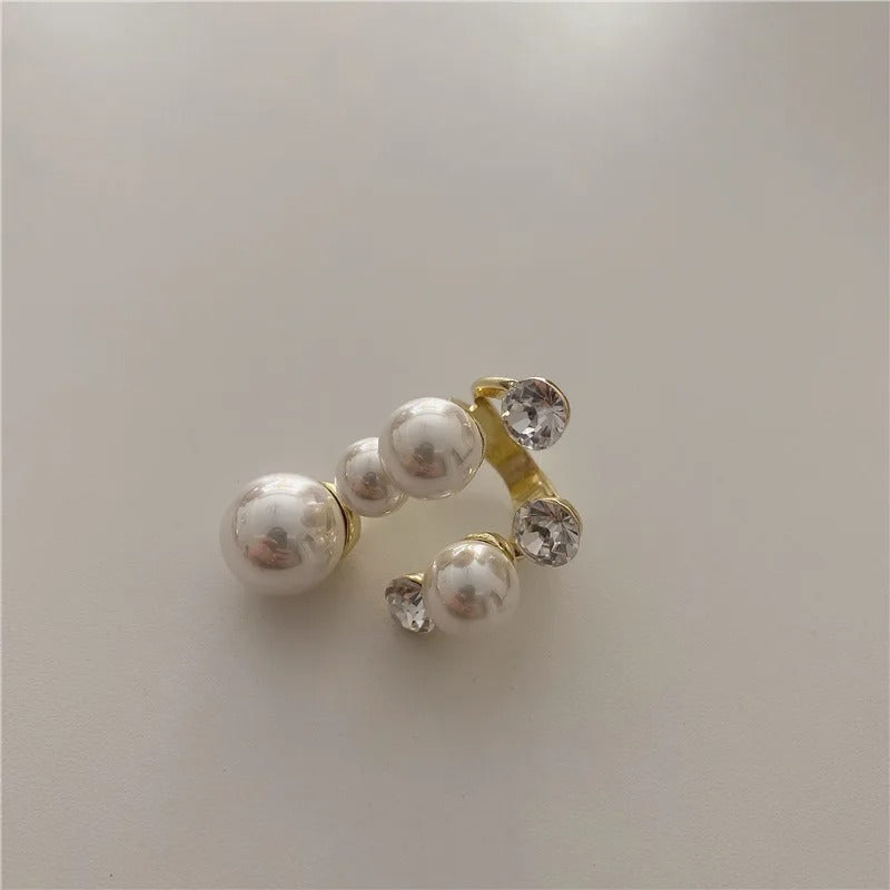 Vintage Gold Pearl & Rhinestone Ring
