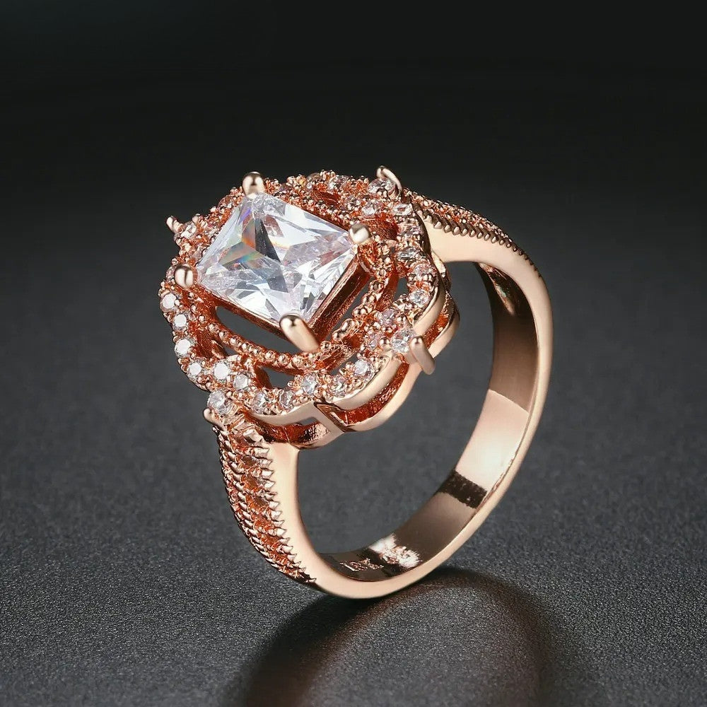 Classic Rose Gold & Silver Vintage Ring