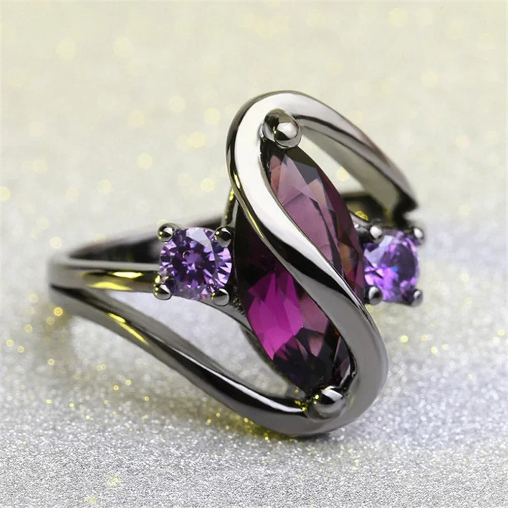 Vintage Purple Gemstone Twist Ring