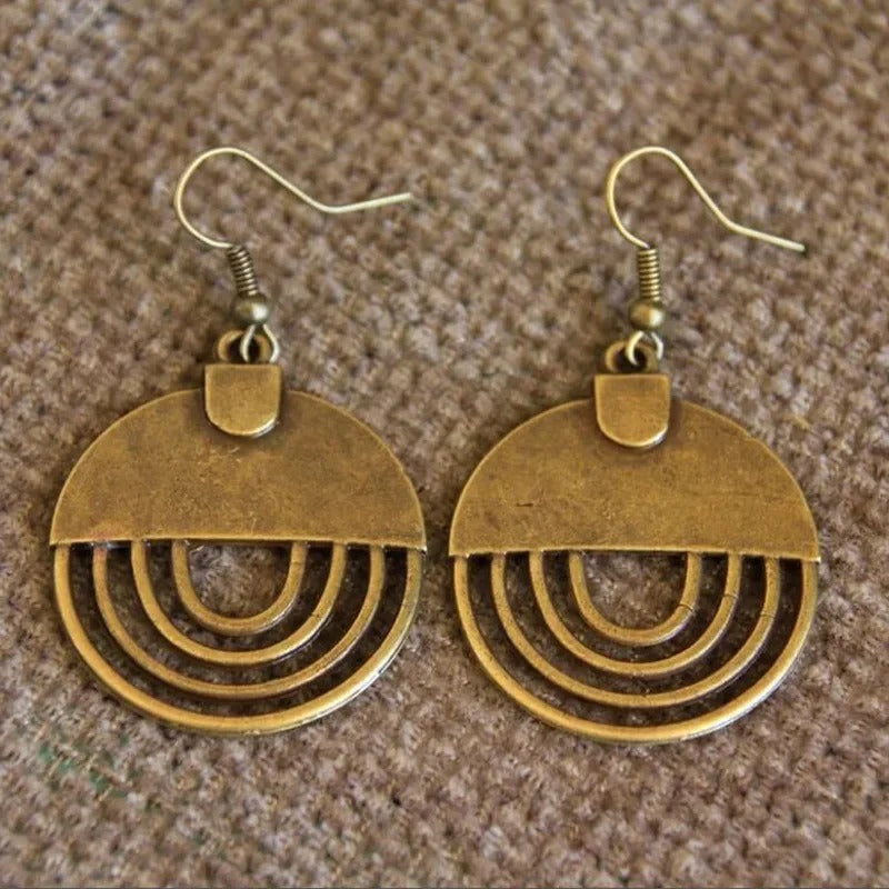 Vintage Art Deco Hoop Earrings