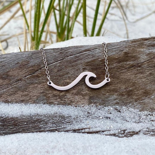 Silver Sea Wave Necklace | Sustainable Ocean-Inspired Jewelry