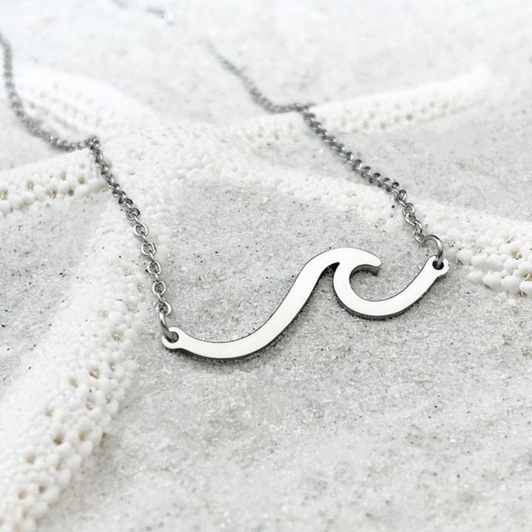 Silver Sea Wave Necklace | Sustainable Ocean-Inspired Jewelry
