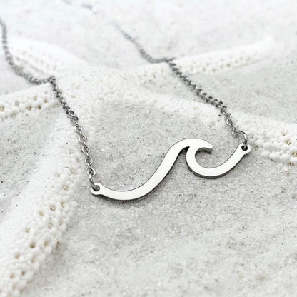 Silver Sea Wave Necklace | Sustainable Ocean-Inspired Jewelry