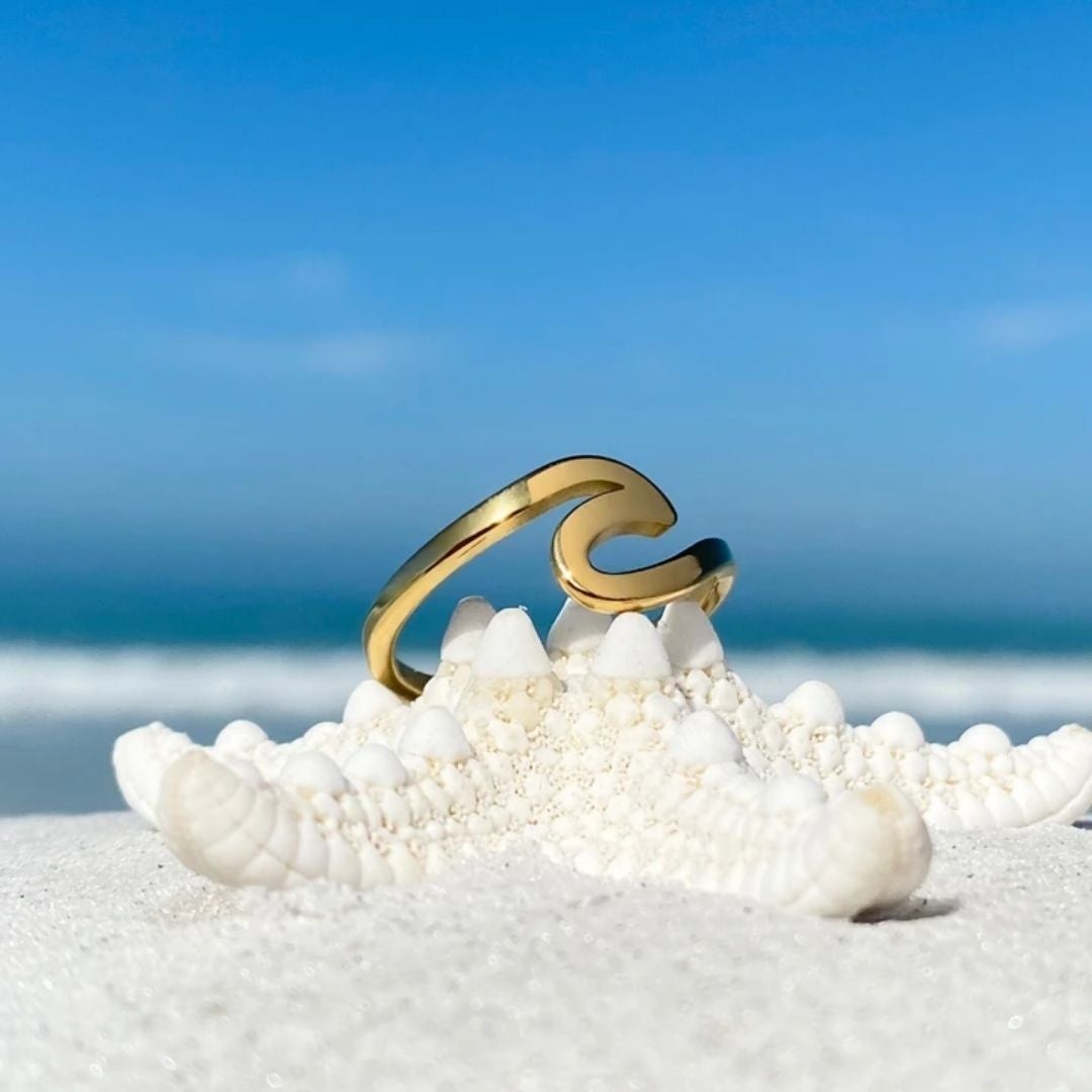 Gold Sea Wave Ring | Sustainable Ocean-Inspired Jewelry