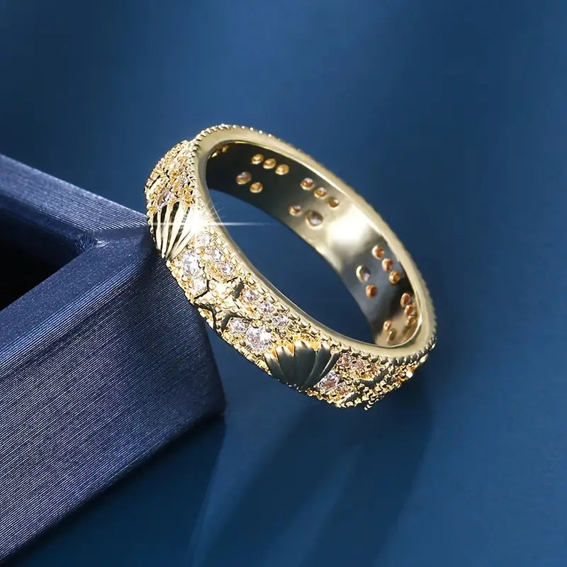 Vintage Golden Ocean Bright Ring | Sustainable Ocean-Inspired Jewelry