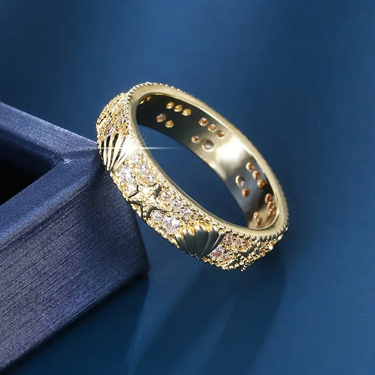 Vintage Golden Ocean Bright Ring | Sustainable Ocean-Inspired Jewelry