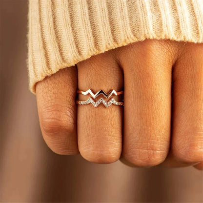 Adjustable Double Wave Ring | Sustainable Ocean-Inspired Jewelry