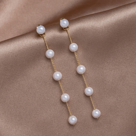 Dangling Freshwater Pearl Earrings in Gold | Sustainable Ocean-Inspired Jewelry