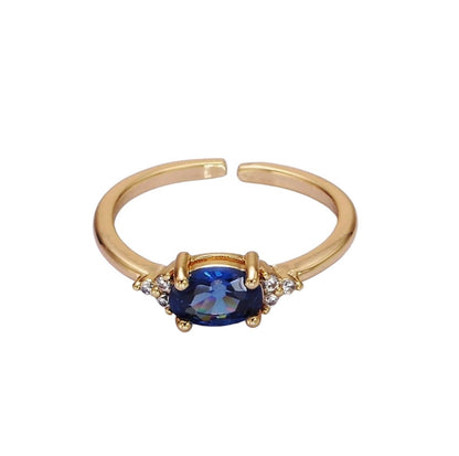 Adjustable Solitaire Birthstone Ring