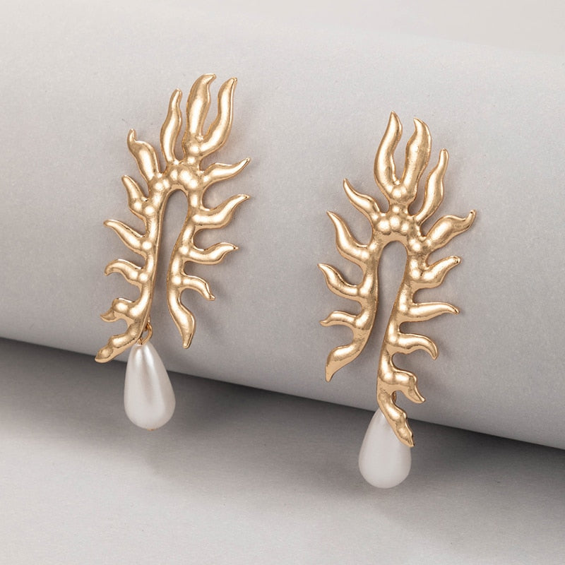 Coral Earrings with Freshwater Pearl Finish | Sustainable Ocean-Inspired Jewelry