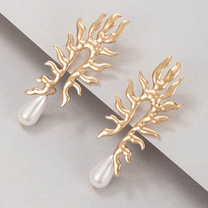 Coral Earrings with Freshwater Pearl Finish | Sustainable Ocean-Inspired Jewelry