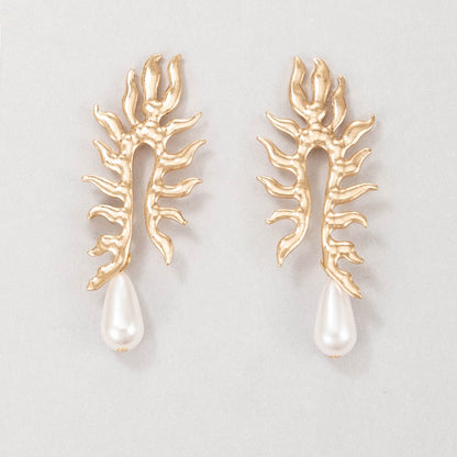 Coral Earrings with Freshwater Pearl Finish | Sustainable Ocean-Inspired Jewelry