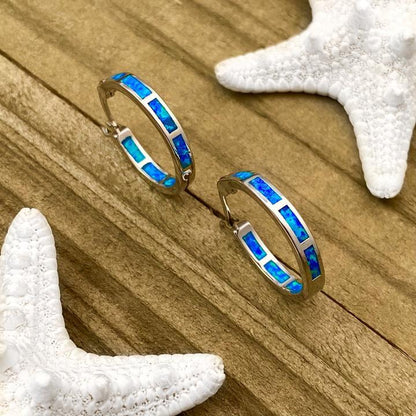 Luxury Silver and Opal Ocean Inspired Earrings | Sustainable Ocean-Inspired Jewelry