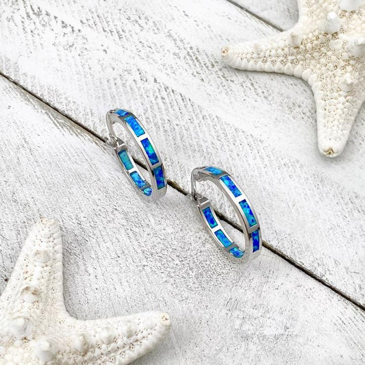 Luxury Silver and Opal Ocean Inspired Earrings | Sustainable Ocean-Inspired Jewelry