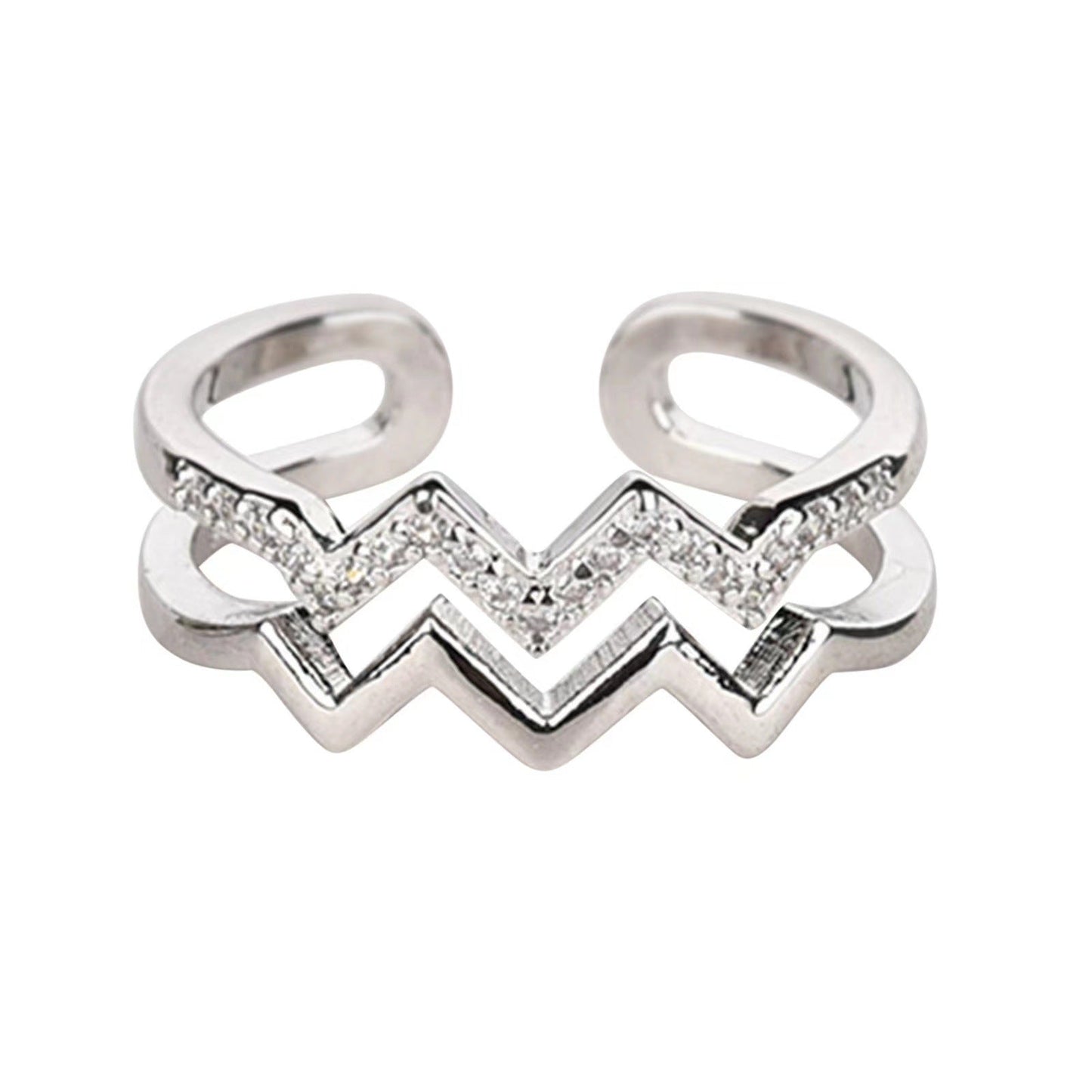 Adjustable Double Wave Ring | Sustainable Ocean-Inspired Jewelry