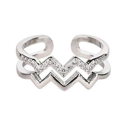 Adjustable Double Wave Ring | Sustainable Ocean-Inspired Jewelry