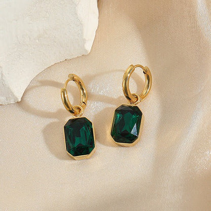 Vintage Crystal Earrings in Gold