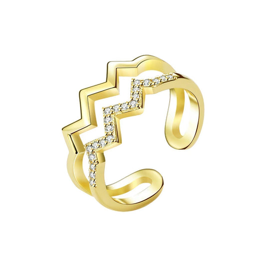 Adjustable Double Wave Ring | Sustainable Ocean-Inspired Jewelry