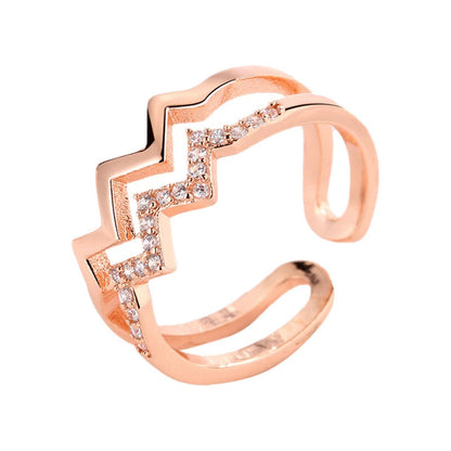 Adjustable Double Wave Ring | Sustainable Ocean-Inspired Jewelry