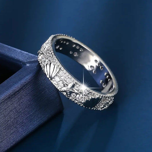 Vintage Silver Ocean Bright Ring | Sustainable Ocean-Inspired Jewelry