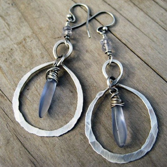 Vintage Blue Crystal Ocean Earrings | Sustainable Ocean-Inspired Jewelry