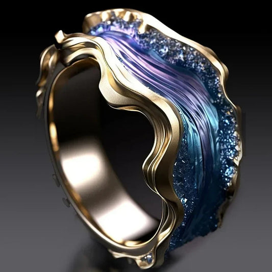 Vintage Golden Ocean Ring | Sustainable Ocean-Inspired Jewelry