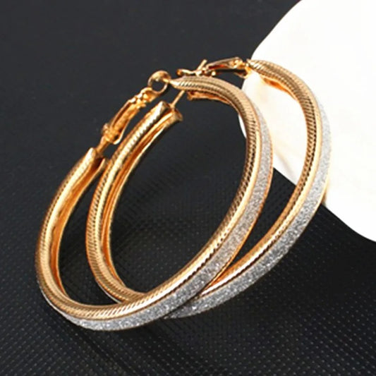 Vintage Two-Tone Gold & Silver Hoop Earrings