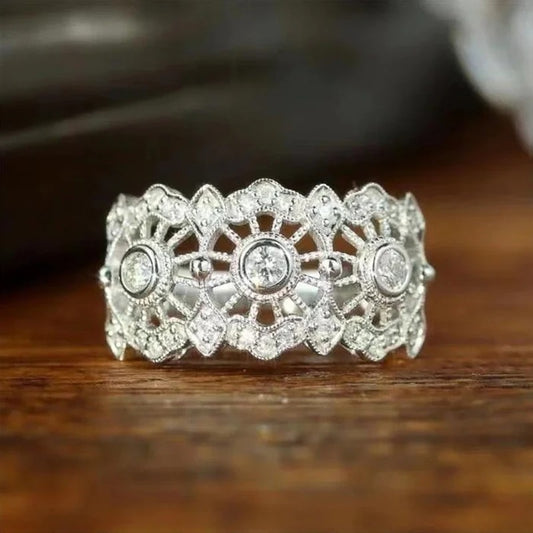 Vintage Silver Mandala Filigree Ring