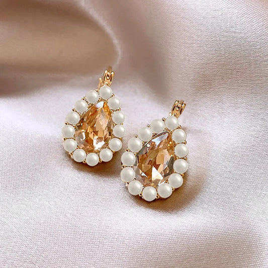 Classic Pearl Halo Dangle Earrings
