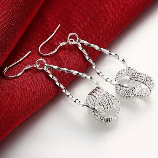 Vintage Silver Knot Drop Earrings