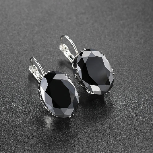 Classic Black Gemstone Earrings