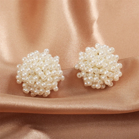 Classic Pearl Cluster Ball Earrings