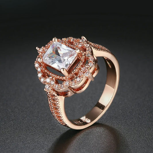 Classic Rose Gold & Silver Vintage Ring